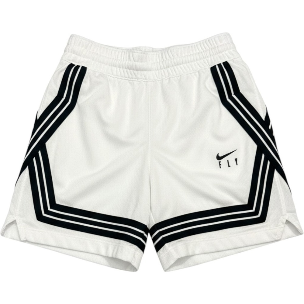 Nike Fly Basketball Shorts Womens XS White Black Dri-FIT Mesh Athletic Striped